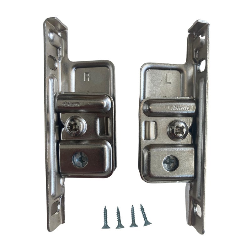 Blum Metabox Drawer Front Fixing Bracket, Nickel, Right and Left, Screw-On, 1 Pair, ZSF.1700 R+L - Image 3