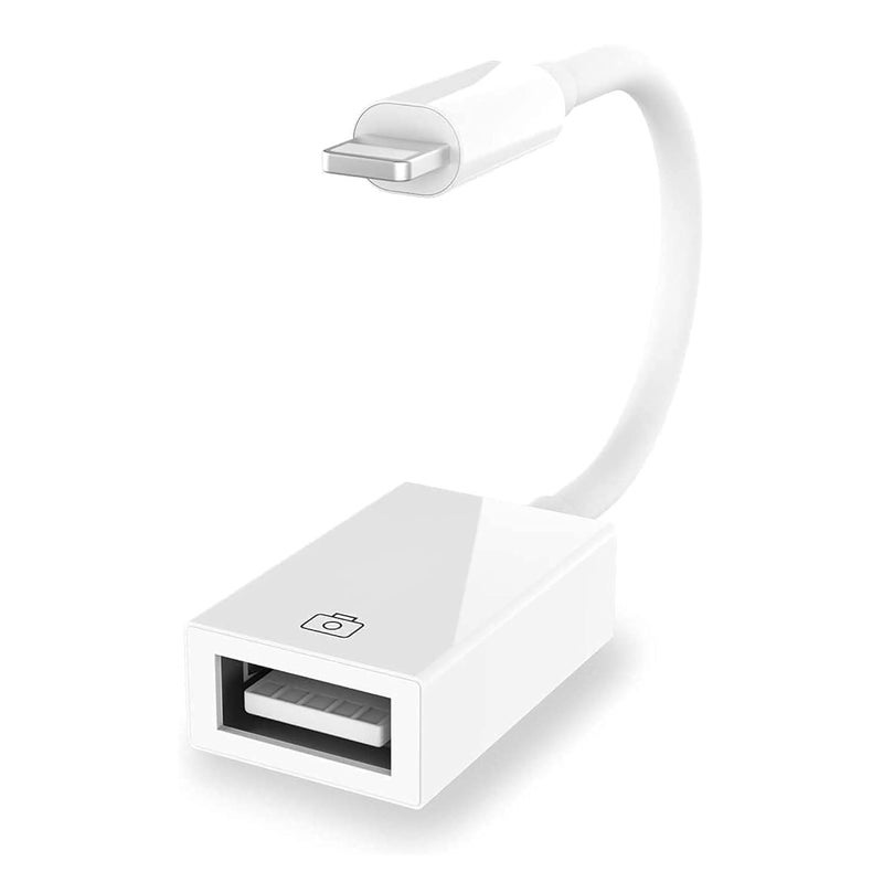 Kanget® Lightning to USB Camera Adapter for iOS | Female USB 3.0 OTG Cable | Connect Camera, Flash Drive, Card Reader, MIDI Keyboard, Mouse | iPhone & iPad Compatible - Image 1