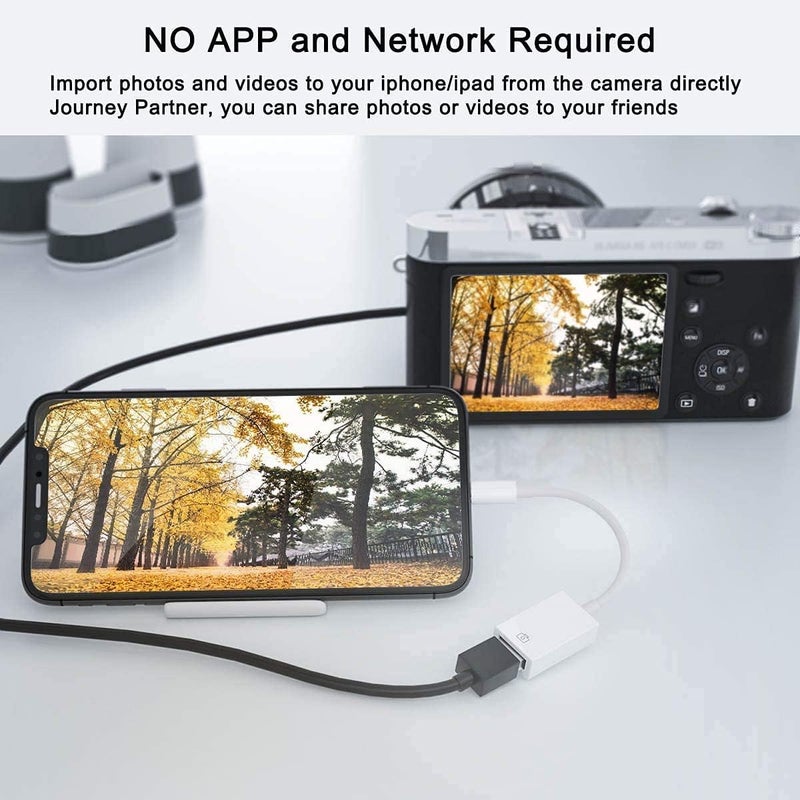 Kanget® Lightning to USB Camera Adapter for iOS | Female USB 3.0 OTG Cable | Connect Camera, Flash Drive, Card Reader, MIDI Keyboard, Mouse | iPhone & iPad Compatible - Image 5
