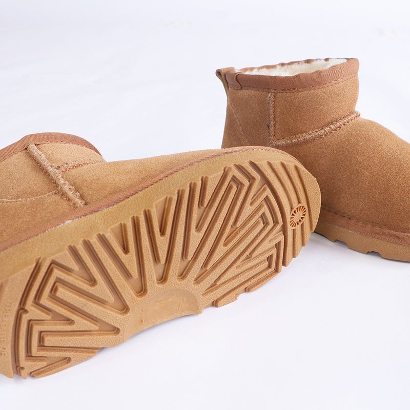 Children'S Mini Classic Family Snow Boots For Boys And Girls, Genuine Leather Warm Furry Shoes, Short Boots, Non-Slip, Fleece-Lined And Thickeneded - Image 4
