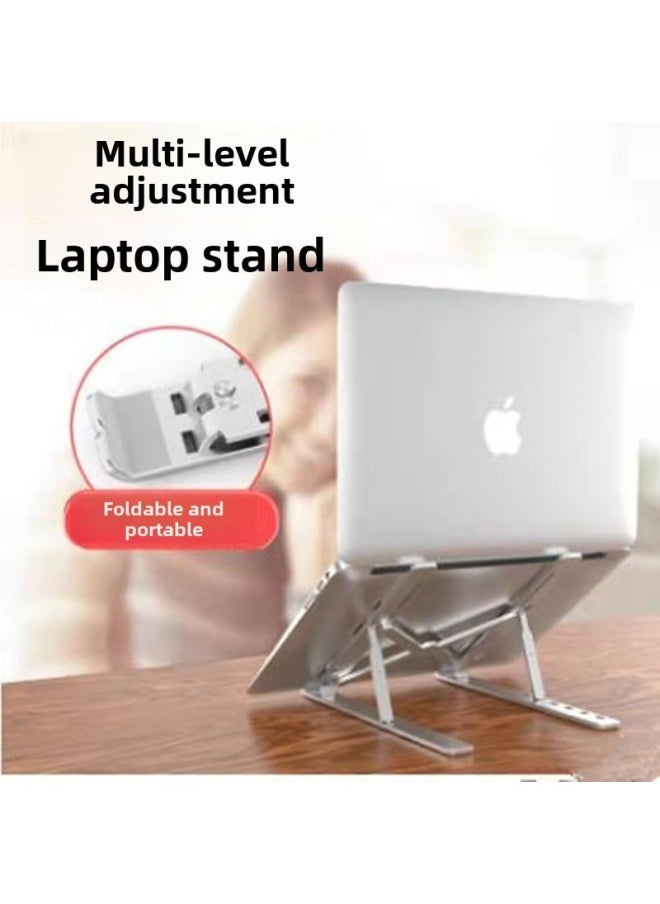 Laptop Desktop Bracket N3 Aluminum Alloy Folding Lifting Portable Base Heat Dissipation Heightening Bracket Adjustment-Color:Aluminum Alloy Black - Image 4
