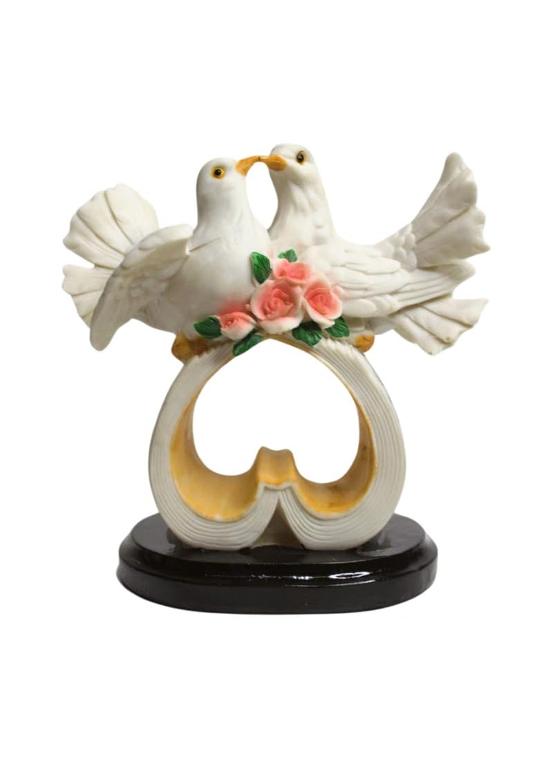 Wonderland - Wonderland Love Birds on Heart Resin Statue, Table Decoration, Home décor, Gifting - Image 1