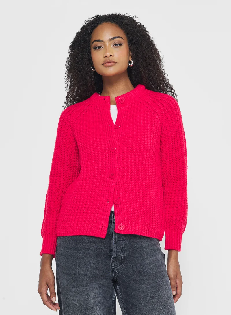 جينجر Slim Fit Knitted Button Down Cardigan