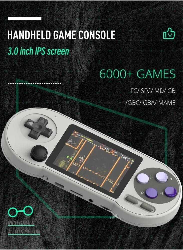 AS SEEN ON TV - Sf2000 Handheld Game Console,  3 Inch IPS Screen Retro Video Gaming Console, Portable Nostalgic Arcade Retro Game Machine With 6000 Built In Games For Kids And Teenagers, (Only Game Console) - Image 1