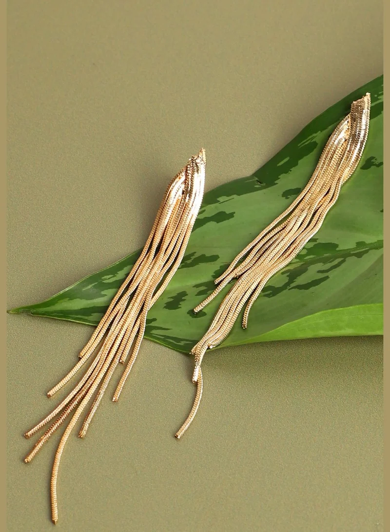 SOHI Gold Plated Designer Drop Earring