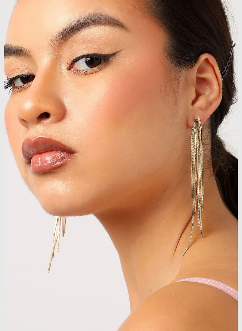 SOHI Gold Plated Designer Drop Earring