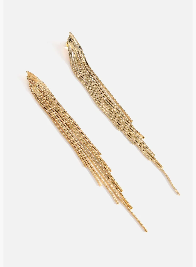 SOHI Gold Plated Designer Drop Earring