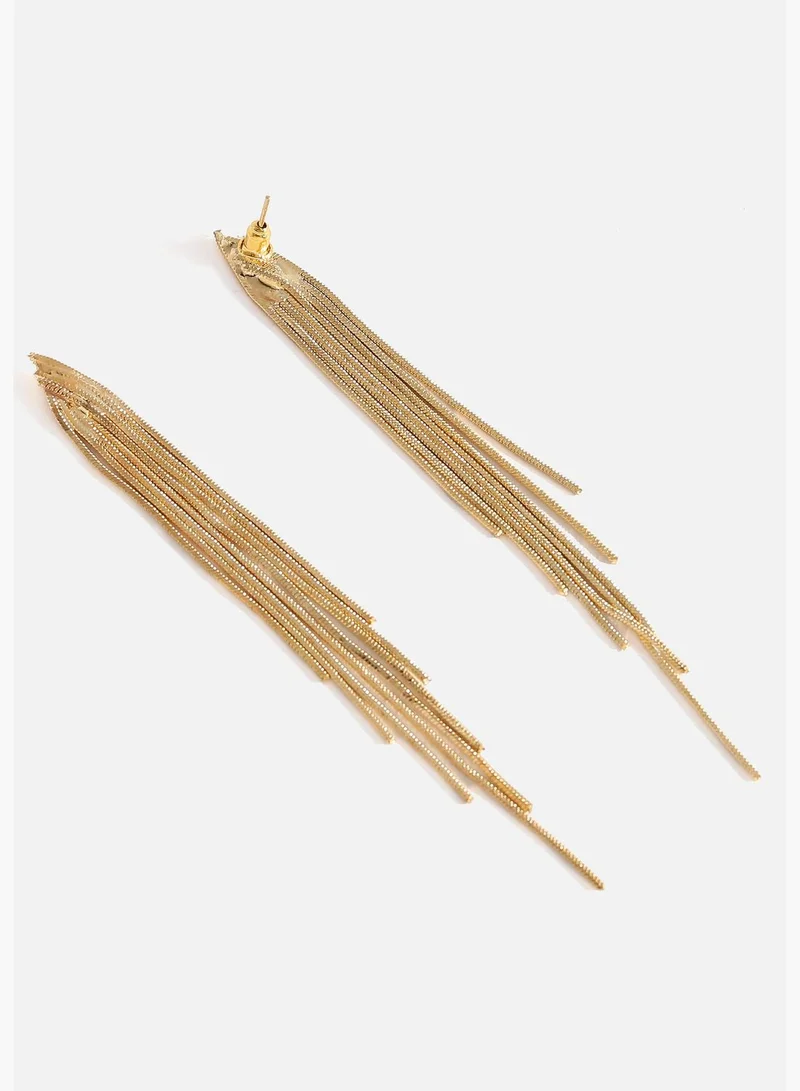 SOHI Gold Plated Designer Drop Earring