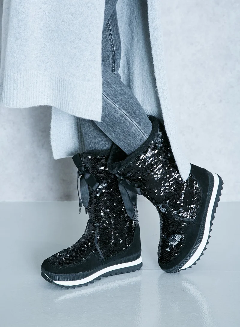 LOST INK Olly Sequin Snow Boots