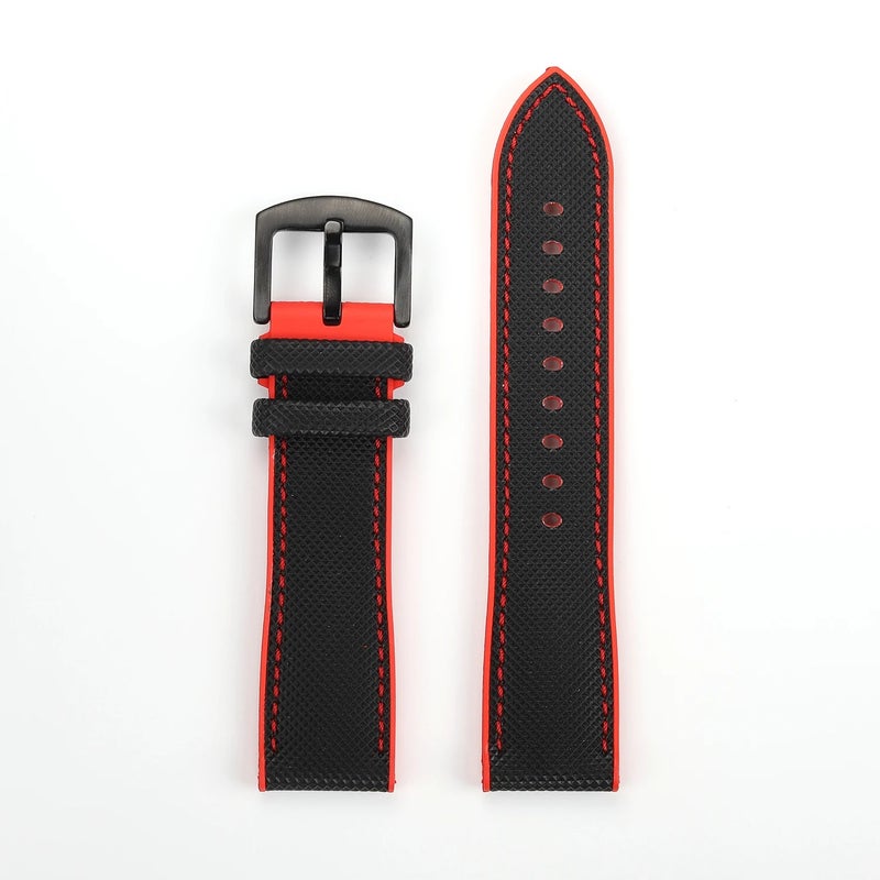 Y&D Nylon Sailcloth & FKM Rubber Hybrid Watch Band - 20mm 21mm 22mm 23mm 24mm Waterproof Watch Strap - Replace Your Watch Band Today! - Image 1