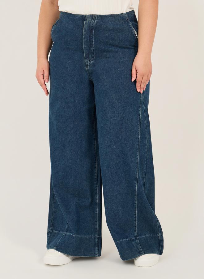 Styli Styli Plus Size Mid Rise Wide Leg Pants - Image 2