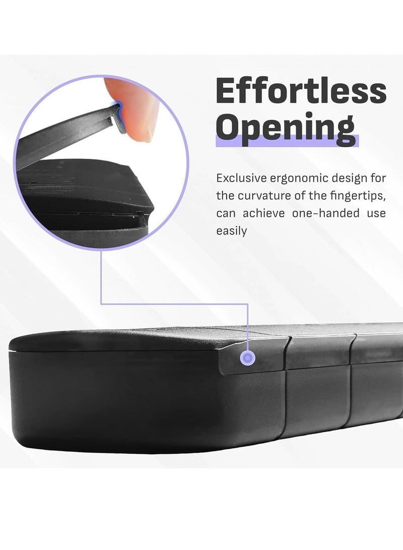 بابونا منظم حبوب أسبوعي لمدة 7 أيام مع مقصورات كبيرة، علبة دواء محمولة للفيتامينات والأدوية (أسود) - Image 4