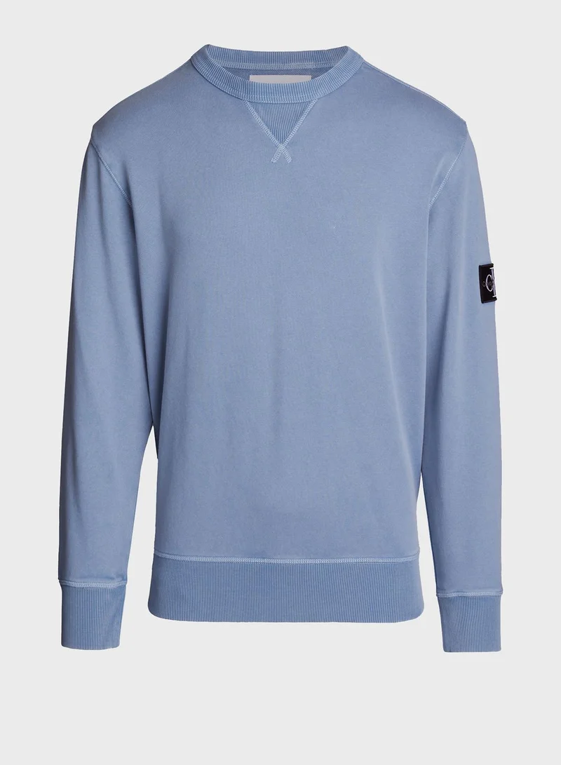 Calvin Klein Jeans Washed Badge Crew Neck Sweatshirt