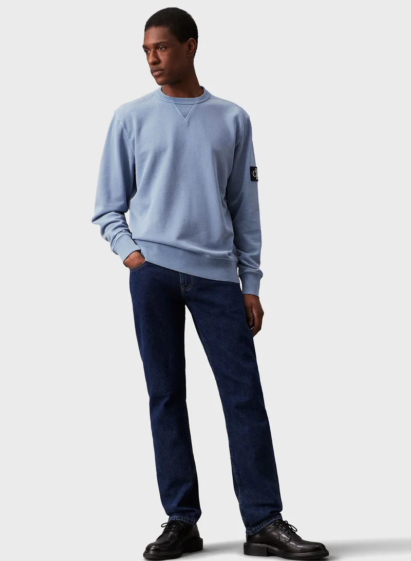 Calvin Klein Jeans Washed Badge Crew Neck Sweatshirt