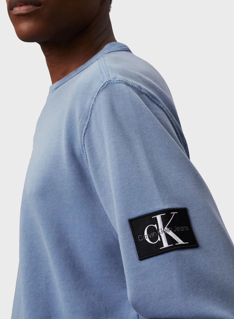 Calvin Klein Jeans Washed Badge Crew Neck Sweatshirt