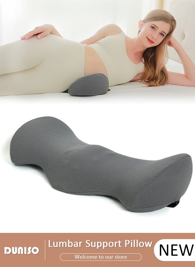 DUNISO وسادة دعم أسفل الظهر، وسادة دعم الظهر المريحة من فوم الذاكرة مع غطاء قابل للإزالة والغسل، وسادة ظهر محمولة وقابلة للتنفس لتخفيف الألم، وسادة نوم أسفل الظهر للسرير، كراسي المكتب، مقاعد السيارات - Image 1