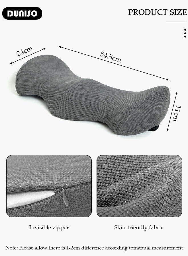 DUNISO وسادة دعم أسفل الظهر، وسادة دعم الظهر المريحة من فوم الذاكرة مع غطاء قابل للإزالة والغسل، وسادة ظهر محمولة وقابلة للتنفس لتخفيف الألم، وسادة نوم أسفل الظهر للسرير، كراسي المكتب، مقاعد السيارات - Image 4
