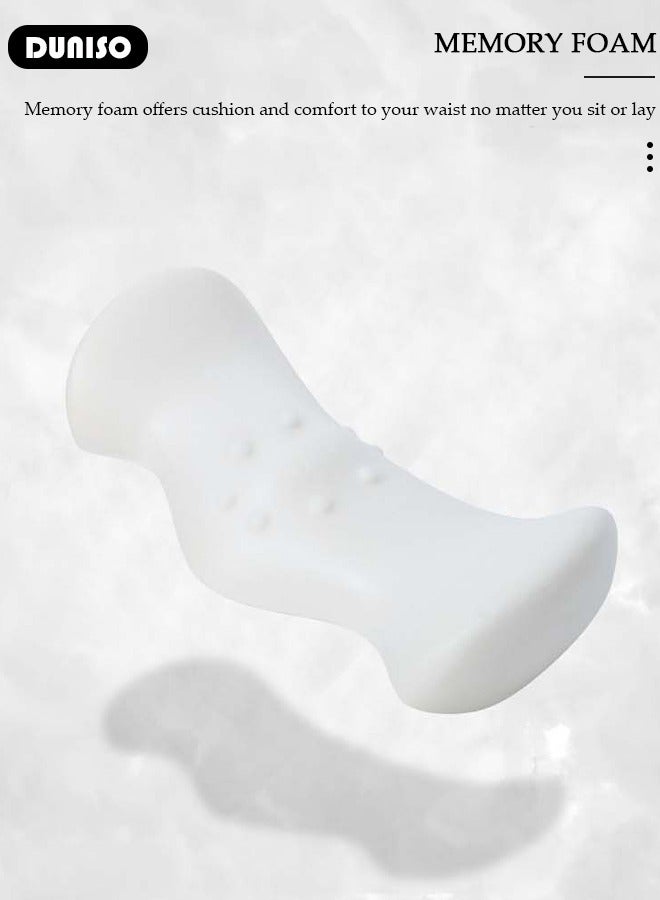 DUNISO وسادة دعم أسفل الظهر، وسادة دعم الظهر المريحة من فوم الذاكرة مع غطاء قابل للإزالة والغسل، وسادة ظهر محمولة وقابلة للتنفس لتخفيف الألم، وسادة نوم أسفل الظهر للسرير، كراسي المكتب، مقاعد السيارات - Image 5