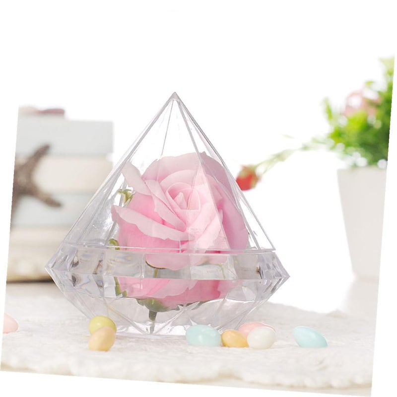 Red Diamond Shape Wedding Candy Box With Bowknot For Event Storage - Image 5