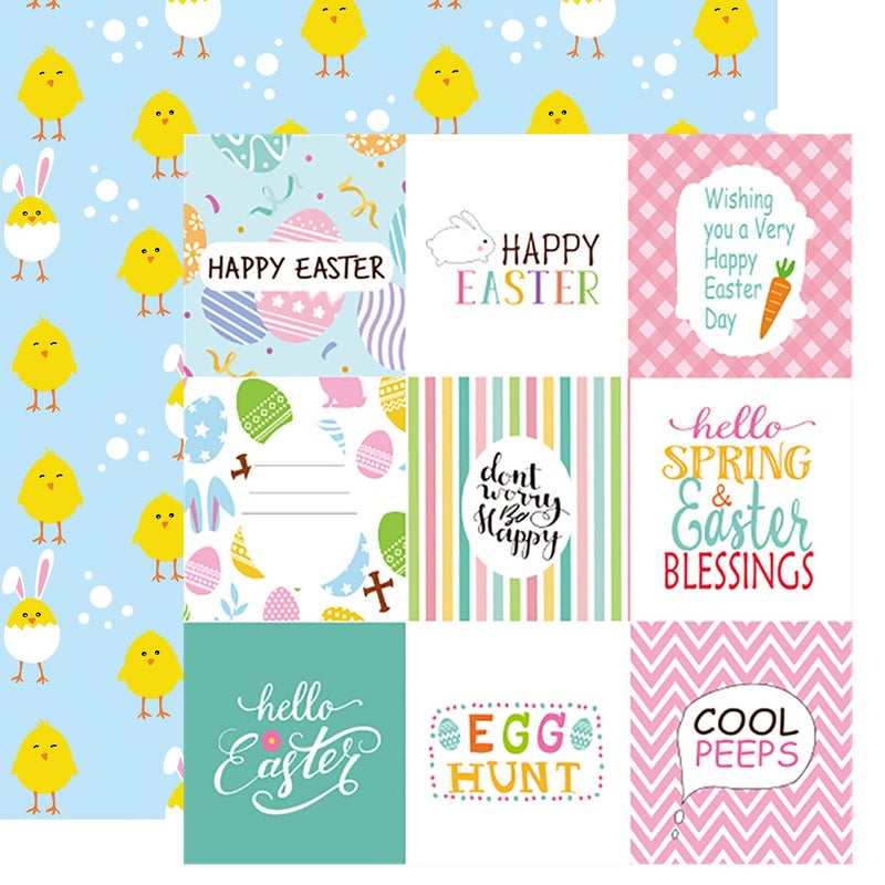 FEPITO 60 Pcs Easter Decorative Paper Set A5 Size Craft Paper for Easter Card Making Scrapbook Decoration, Double Side 10 Patterns - Image 3