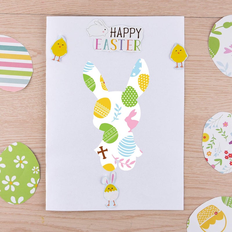 FEPITO 60 Pcs Easter Decorative Paper Set A5 Size Craft Paper for Easter Card Making Scrapbook Decoration, Double Side 10 Patterns - Image 5