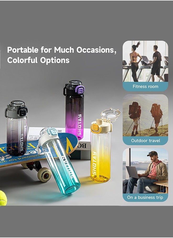 SHOTAY - SHOTAY Sports Water Bottles 800ml BPA Free And Leakproof, Fast Flow With Removable Straw, Gym Water Bottle For School, Fitness And Outdoor Sports. - Image 1