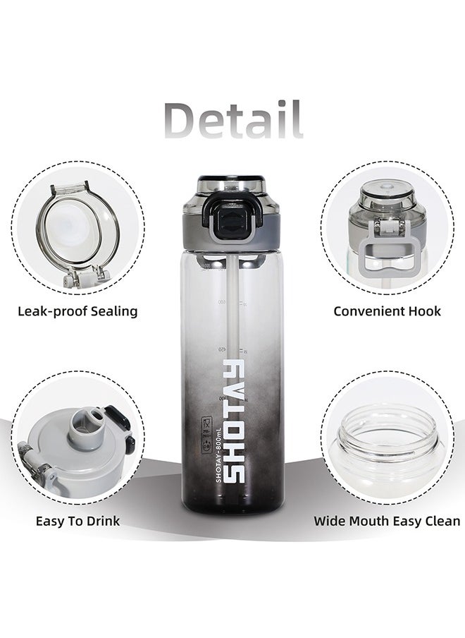 SHOTAY - SHOTAY Sports Water Bottles 800ml BPA Free And Leakproof, Fast Flow With Removable Straw, Gym Water Bottle For School, Fitness And Outdoor Sports. - Image 1