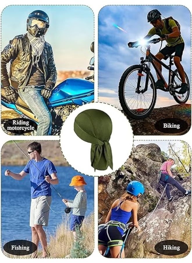 2Pcs Sweat Wicking Head Wraps Cycling Caps Dew Rag Skull Caps Beanie Cap, Motorcycle Cooling Helmet Liners Pirate Hats, Head Scarf Bandanas for Men and Women - Image 3
