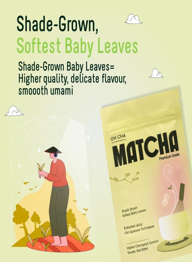 OH CHA - Japanese Matcha Tea Powder | Premium Grade | 100gms - 100 Servings | Pure Authentic Matcha Green Tea Powder Sourced from Shizuoka, Japan | Vegan, No Artificial Sweeteners, NON GMO - Image 2
