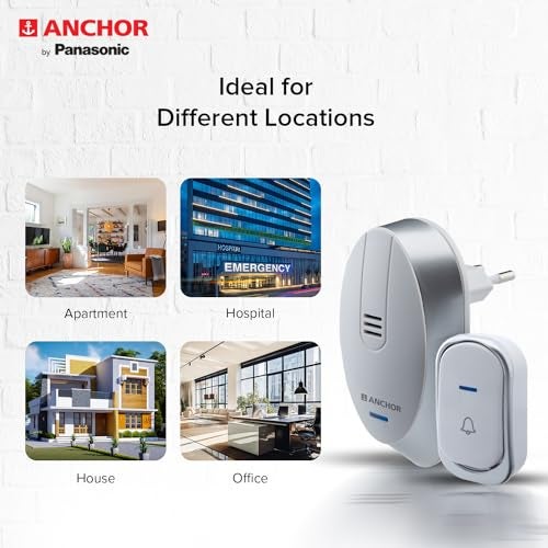 Anchor by Panasonic Wireless Doorbell | 45 Melodies Calling Bell for Home, Office with 120 Meter Operating Range | Door Bell for home (22730) - Image 3