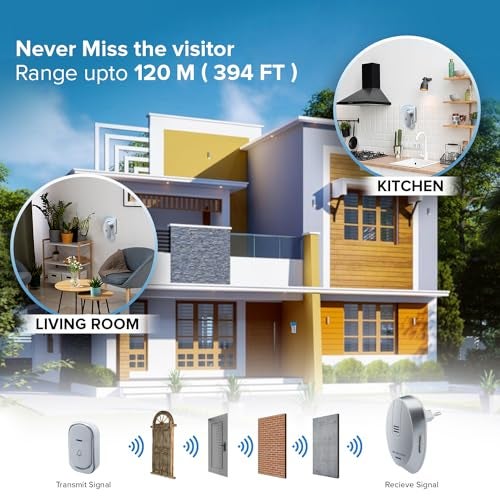 Anchor by Panasonic Wireless Doorbell | 45 Melodies Calling Bell for Home, Office with 120 Meter Operating Range | Door Bell for home (22730) - Image 2