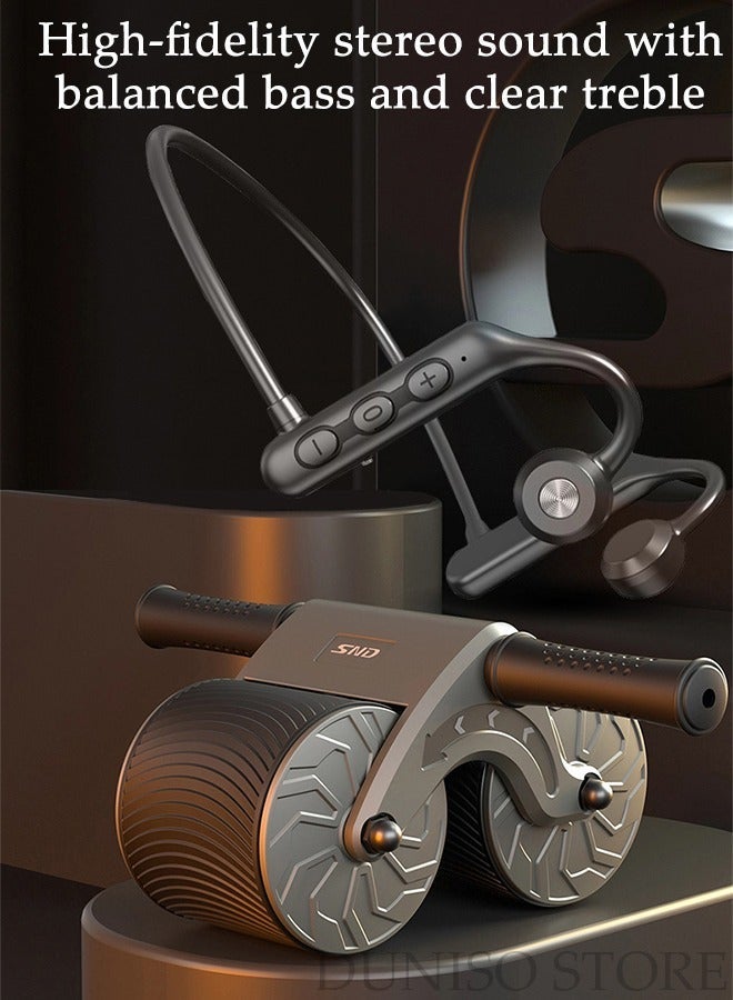 DUNISO Bone Conduction Headphones Wireless Headphones Bluetooth 5.3 Open Ear Headphones with Microphones Sweatproof Sport Headset for Running Cycling Driving Hiking - Image 5