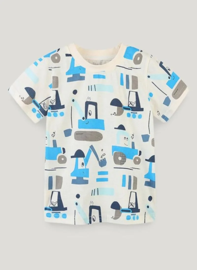 يونيكي White Printed Pockets T-shirt
