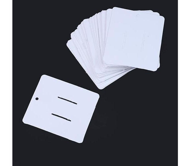 Zenomia White Paper Cardboard Hair Clip Hair Claws Blank Cards Jewelry Display Hair Bow Organizer Tags | Holder Rectangle Paper Cardboard for Hair Accessories Display (50pcs) (3.15X2.75 inch) - Image 2