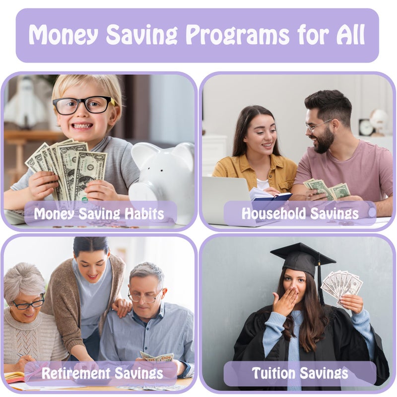 Antner 100 Envelopes Challenge Binder Savings Challenges Book to Save $5,050 and $500 and $10,000, A5 Money Saving Planner Budget Binder with Cash Envelopes, Purple - Image 3