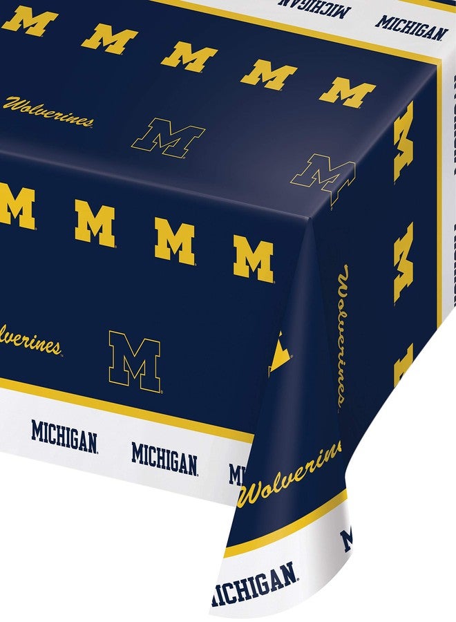 Creative Converting University of Michigan Plastic Tablecloths, 3 ct - Image 1