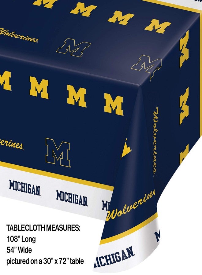 Creative Converting University of Michigan Plastic Tablecloths, 3 ct - Image 3