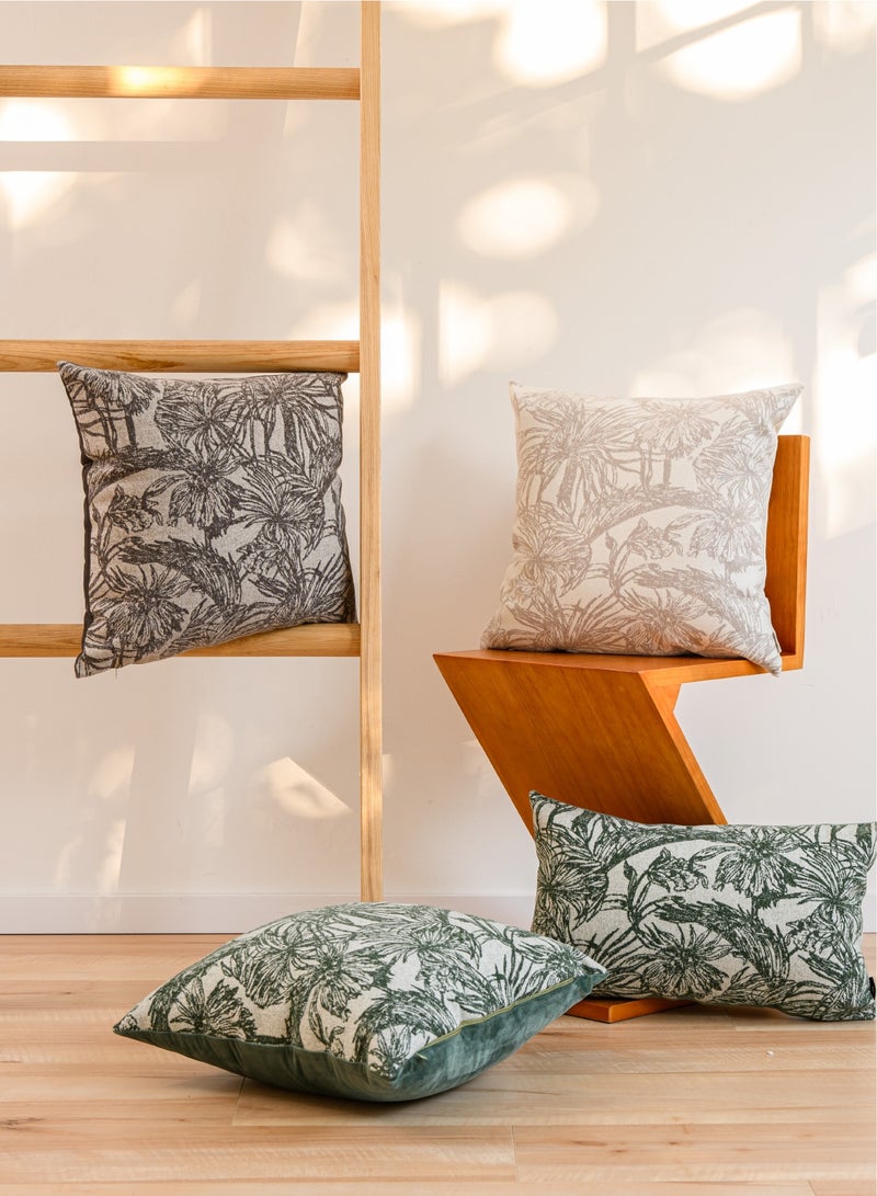 لحظة غطاء وسادة ديكوري بأوراق النخيل البنية 50x50 سم نباتات مونستيرا الاستوائية أوراق النخيل ديكور وسادة رمي مجموعة من 2 لمنتجات المنزل ديكور مزرعة للكنبة أو السرير - Image 4