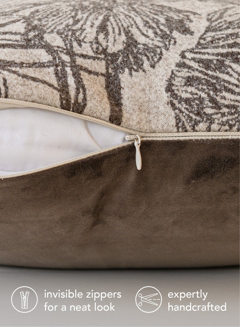 لحظة غطاء وسادة ديكوري بأوراق النخيل البنية 50x50 سم نباتات مونستيرا الاستوائية أوراق النخيل ديكور وسادة رمي مجموعة من 2 لمنتجات المنزل ديكور مزرعة للكنبة أو السرير - Image 3