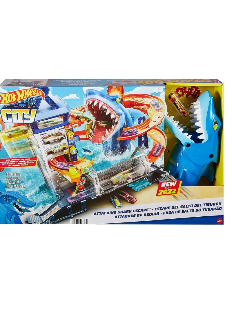 هوت ويلز مجموعة لعب City Shark Escape، لعبة للأطفال من عمر 4 سنوات فما فوق - Image 4