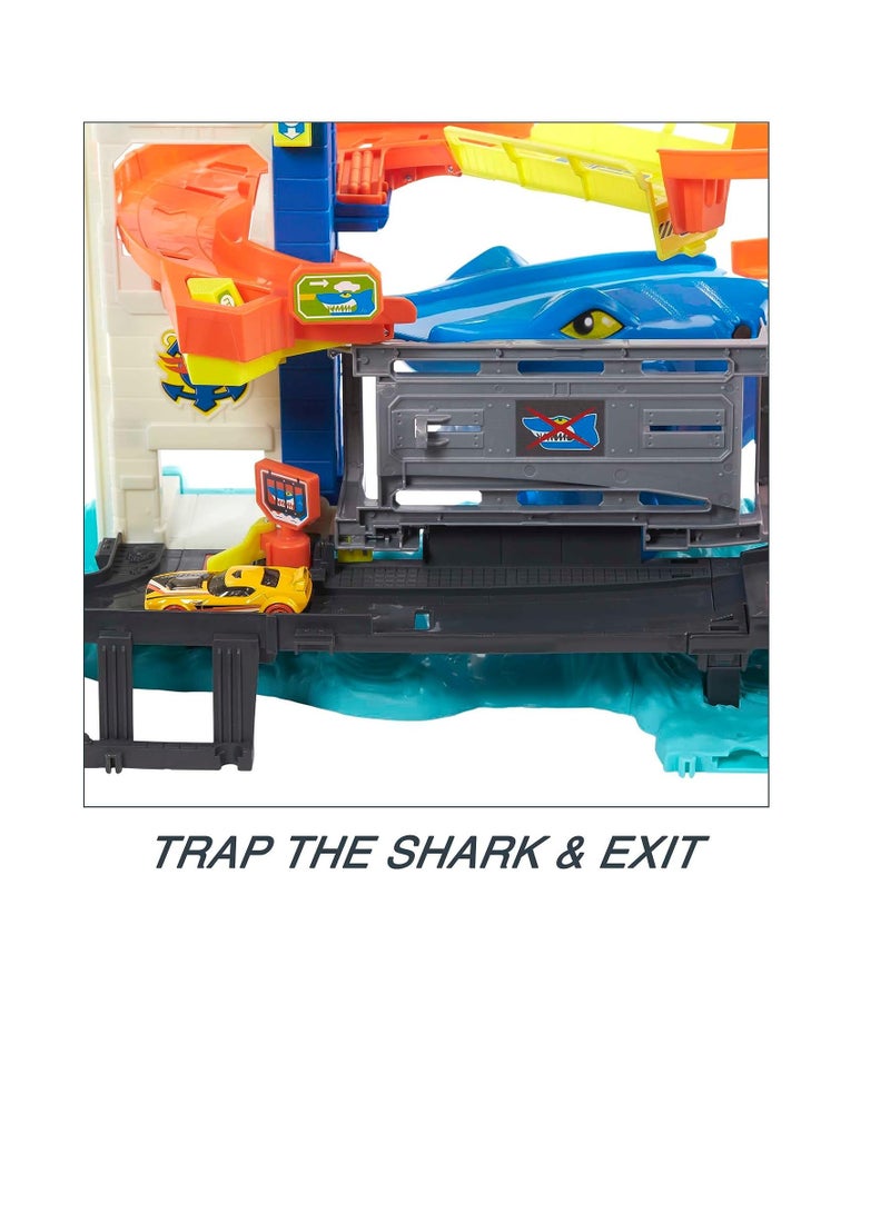 هوت ويلز مجموعة لعب City Shark Escape، لعبة للأطفال من عمر 4 سنوات فما فوق - Image 5