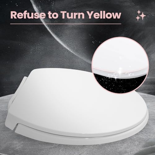 gcbcrit SS114 Elongated Toilet Seat Compatible with TOTO SS113/SS154/SS224/SS204, Soft Close Elongated Toilet Seat, Traditional Toilet Seat Replacement with Toilet Bolts and Nut - Cotton White - Image 4