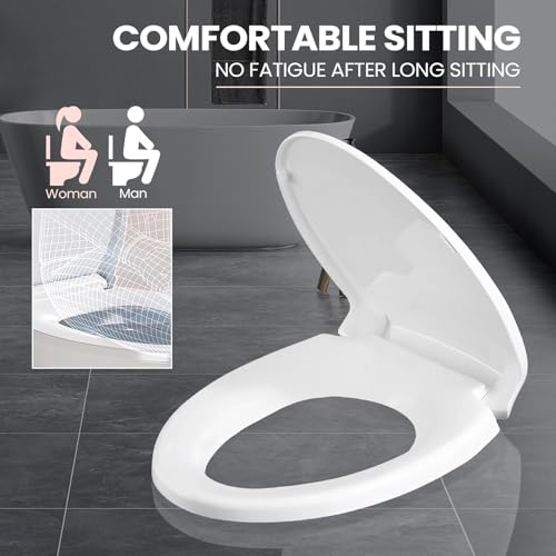 gcbcrit SS114 Elongated Toilet Seat Compatible with TOTO SS113/SS154/SS224/SS204, Soft Close Elongated Toilet Seat, Traditional Toilet Seat Replacement with Toilet Bolts and Nut - Cotton White - Image 5