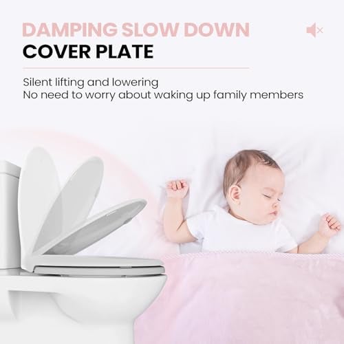 gcbcrit SS114 Elongated Toilet Seat Compatible with TOTO SS113/SS154/SS224/SS204, Soft Close Elongated Toilet Seat, Traditional Toilet Seat Replacement with Toilet Bolts and Nut - Cotton White - Image 3