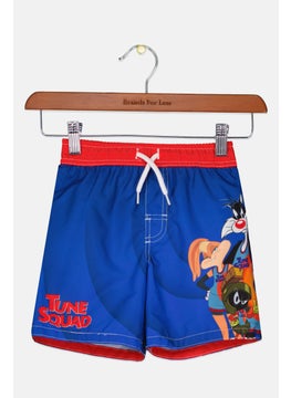 Space Jam Todders Boy Graphic Print Shorts, Blue Comob  - Image 1