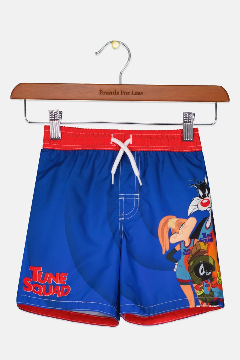 Space Jam Todders Boy Graphic Print Shorts, Blue Comob - Image 1