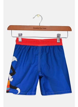 Space Jam Todders Boy Graphic Print Shorts, Blue Comob  - Image 2