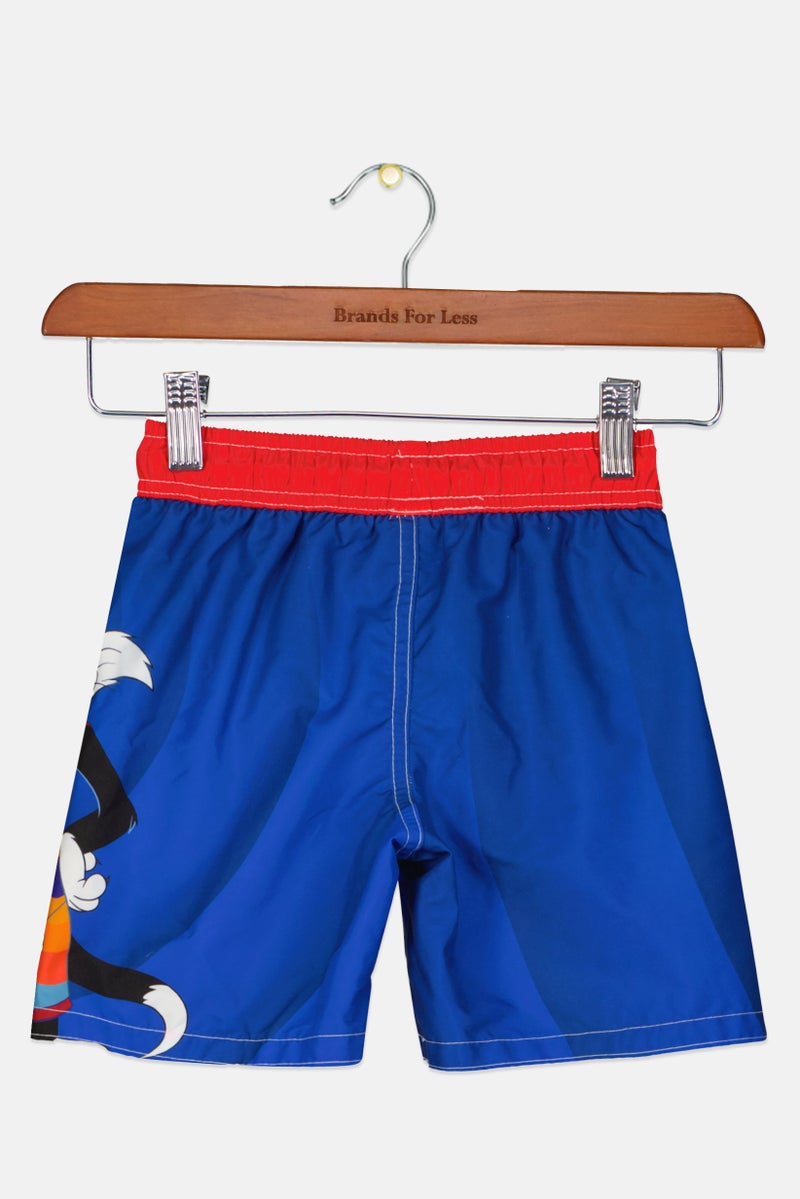 Space Jam Todders Boy Graphic Print Shorts, Blue Comob - Image 2