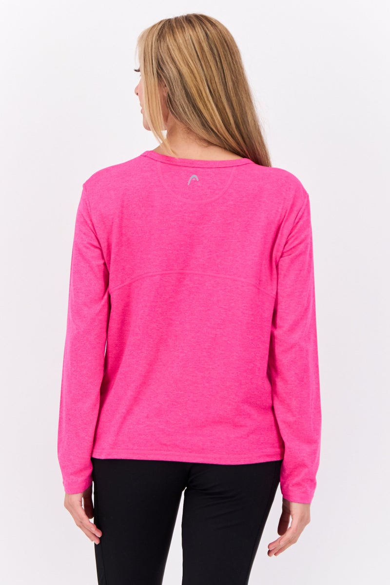 HEAD Women Relaxed Fit Long Sleeve Outdoor Top, Pink - Image 4