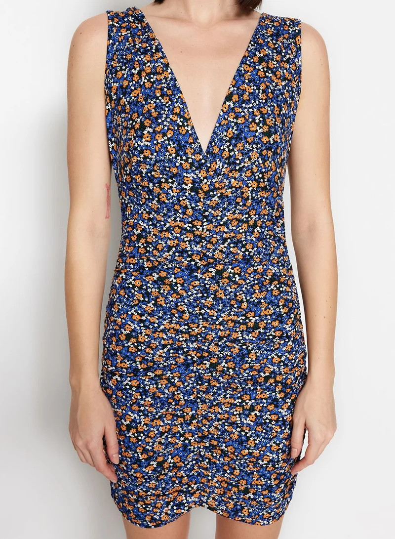 trendyol Floral Print Bodycon Dress